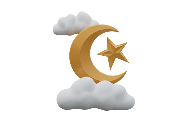 Crescent Moon  3D Icon