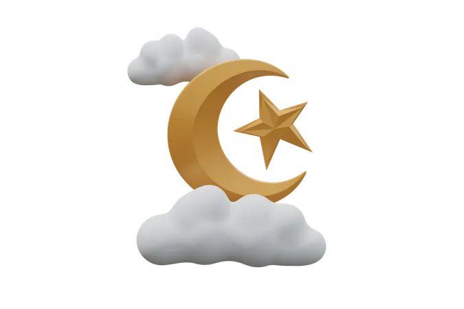 Crescent Moon  3D Icon