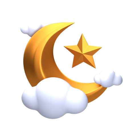 Crescent Moon  3D Icon