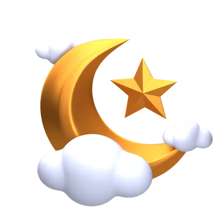 Crescent Moon  3D Icon