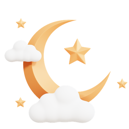 Crescent Moon  3D Icon