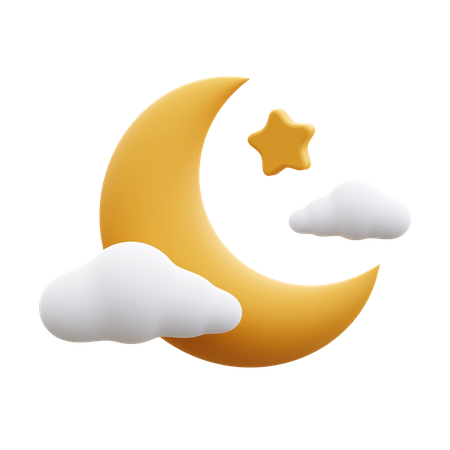 Crescent Moon  3D Icon