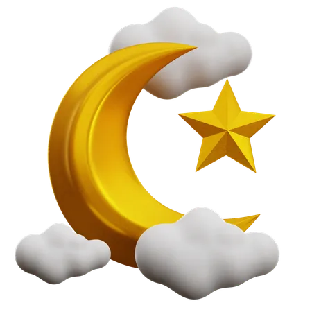 Crescent Moon  3D Icon