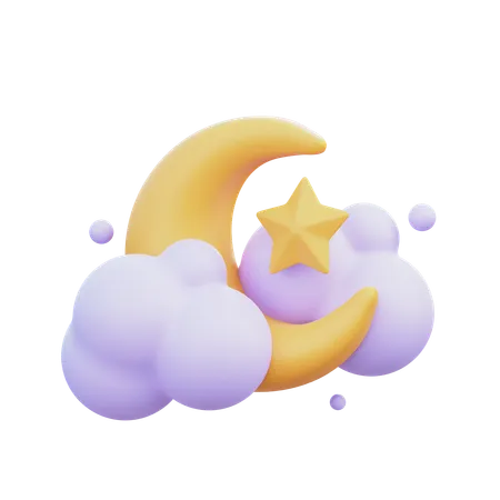 Crescent Moon  3D Icon