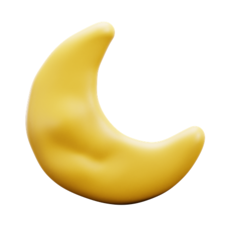 Crescent Moon  3D Icon