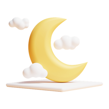 Crescent Moon  3D Icon