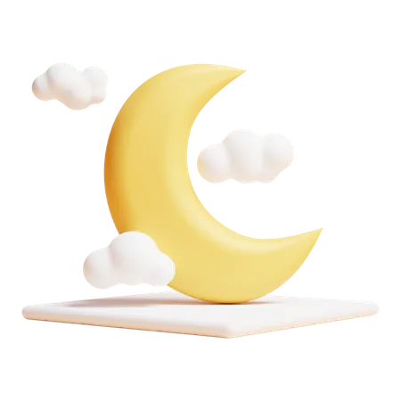 Crescent Moon  3D Icon