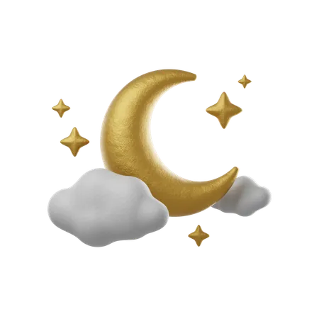 Crescent Moon  3D Icon