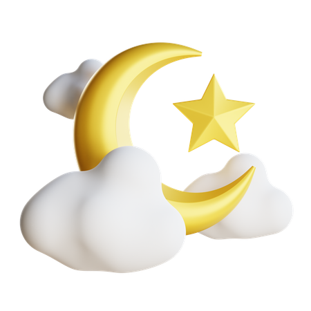 Crescent Moon  3D Icon