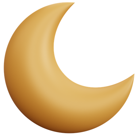 Crescent Moon  3D Icon