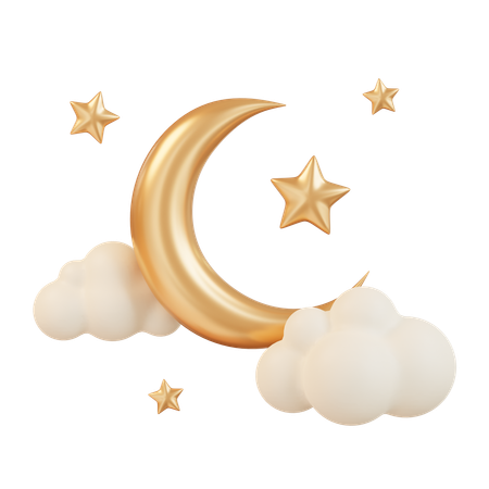 Crescent Moon  3D Icon