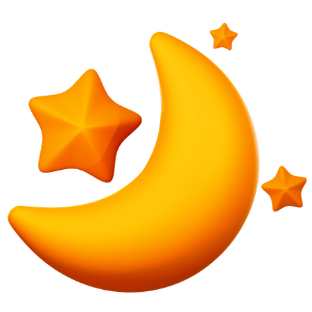 Crescent Moon  3D Icon