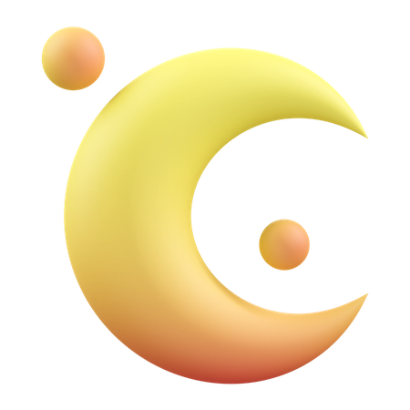 Crescent Moon  3D Icon