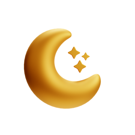 Crescent Moon  3D Icon