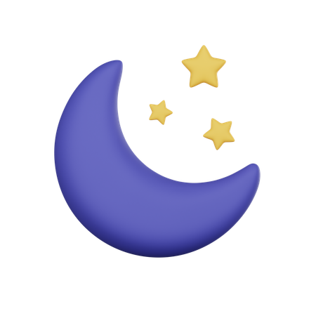 Crescent Moon  3D Icon