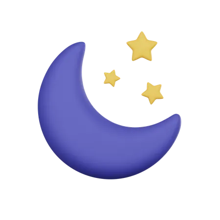 Crescent Moon  3D Icon