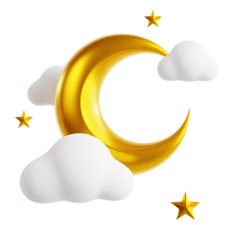 Crescent Moon  3D Icon