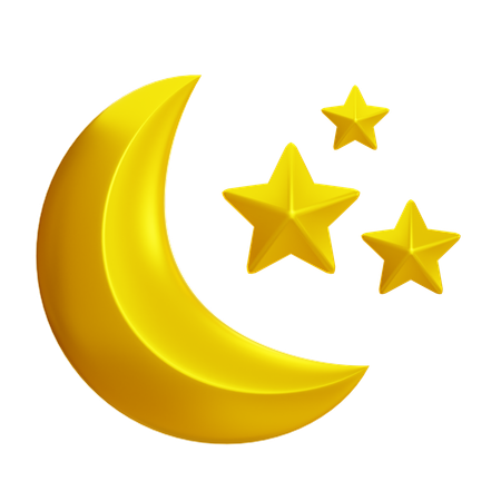 Crescent Moon  3D Icon