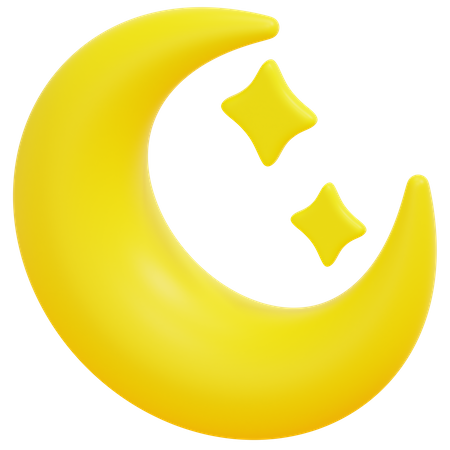 Crescent Moon  3D Icon