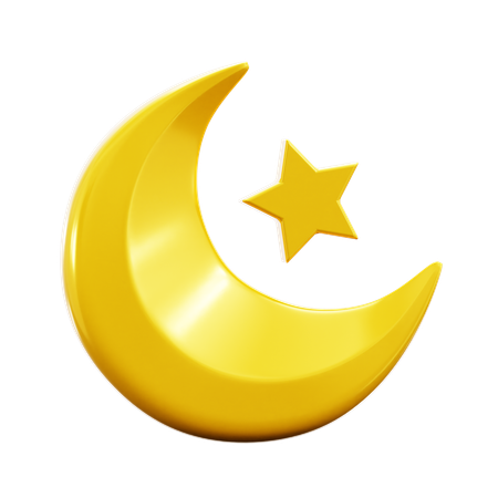 Crescent Moon  3D Icon