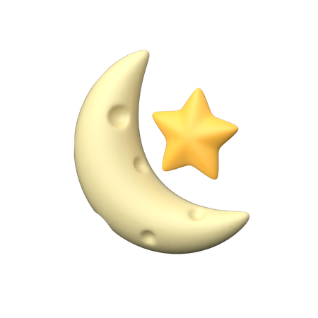Crescent Moon  3D Icon