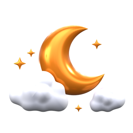 Crescent Moon  3D Icon