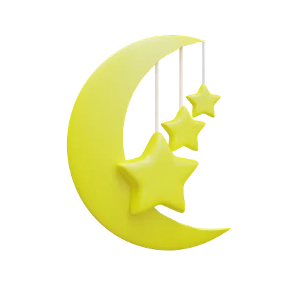 Crescent Moon  3D Illustration