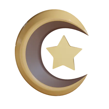 3 D Moon And Star 3D Illustration
