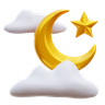 3d crescent moon logo