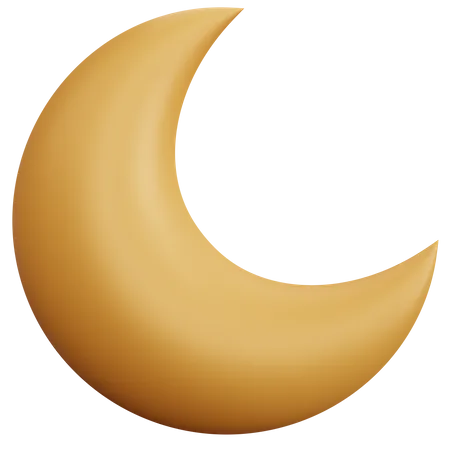 Crescent Moon 3D Icon