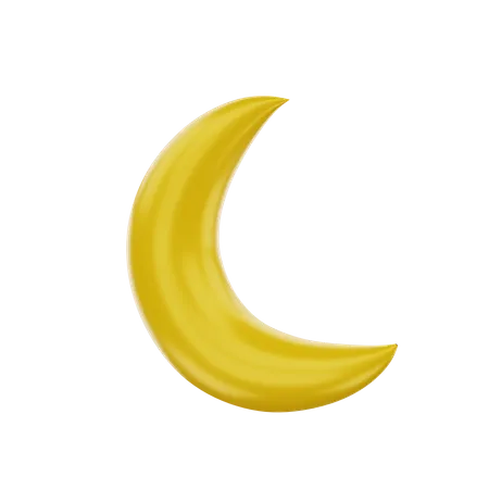 3 D Crescent Moon Icon Illustration Object 3D Icon