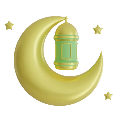 Crescent Moon Illustration 3D Icon