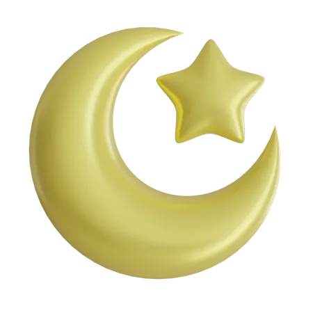 Crescent Moon Illustration 3D Icon