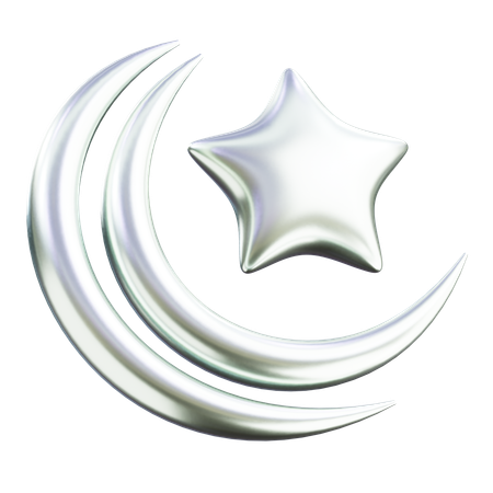 Crescent Moon Abstract Shape  3D Icon