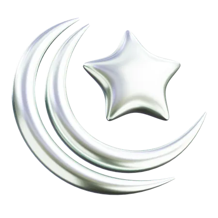 Crescent Moon Abstract Shape  3D Icon