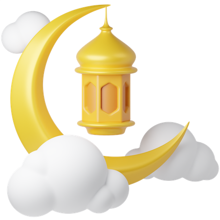 Crescent Moon And Light  3D Icon