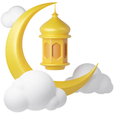 Crescent Moon And Light  3D Icon