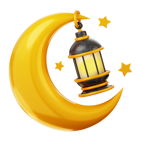 Crescent Moon And Light  3D Icon
