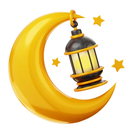 Crescent Moon And Light  3D Icon