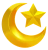 Crescent moon and star