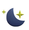 Crescent moon and star