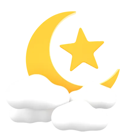 3 D Crescent Moon For Ramadan Celebration 3D Icon