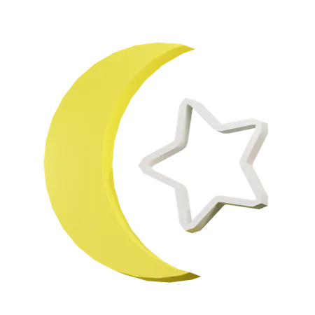 3 D Illustration Of Moon With Stars 3D Icon