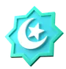 Crescent Moon and Star Badge