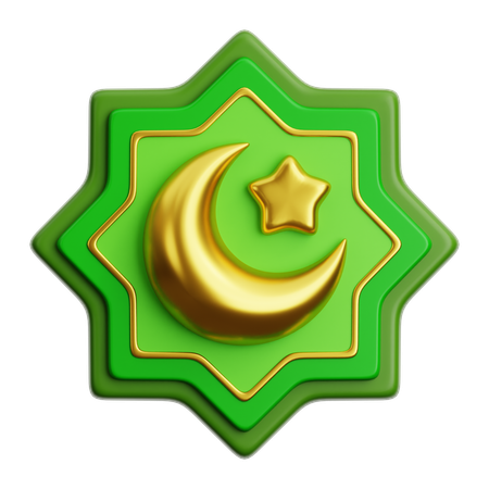 Crescent Moon Decoration  3D Icon