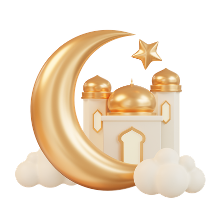 Crescent Moon Mosque  3D Icon