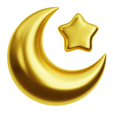 Crescent Moon Ornament  3D Icon