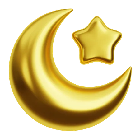 Crescent Moon Ornament  3D Icon