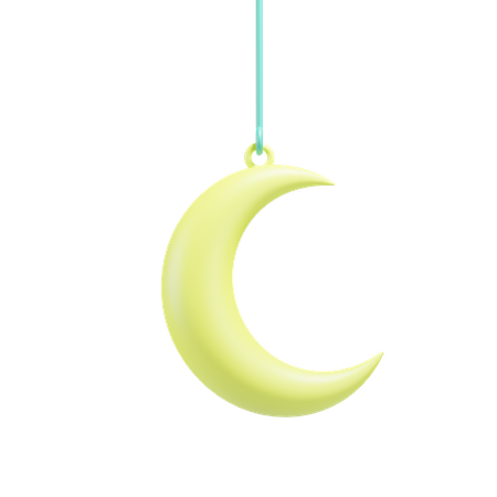 Crescent Moon Ornament  3D Icon
