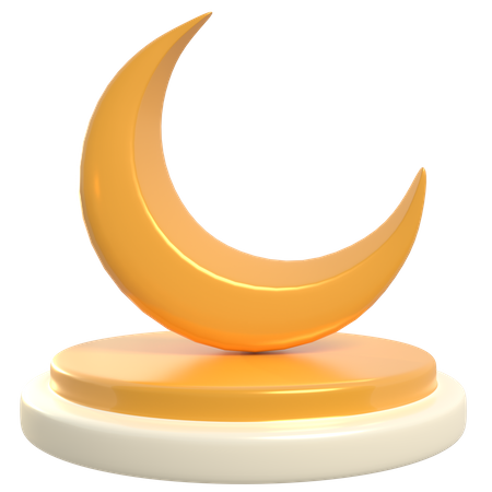 Crescent Moon Podium  3D Illustration